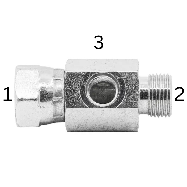 BSPP Female Swivel x BSPP Male x UNO Female - Test Tee