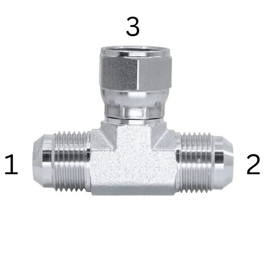 JIC Male x JIC Male x JIC Female Swivel - Branch Tee