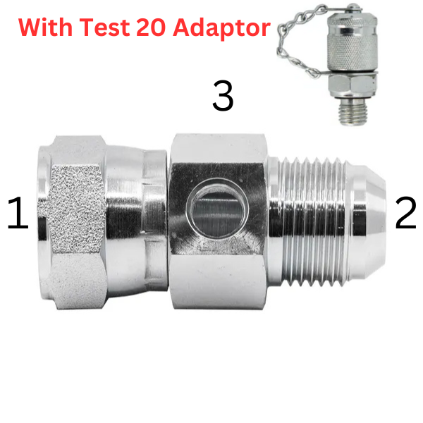 JIC Female Swivel x JIC Male x UNO Female - Test Tee
