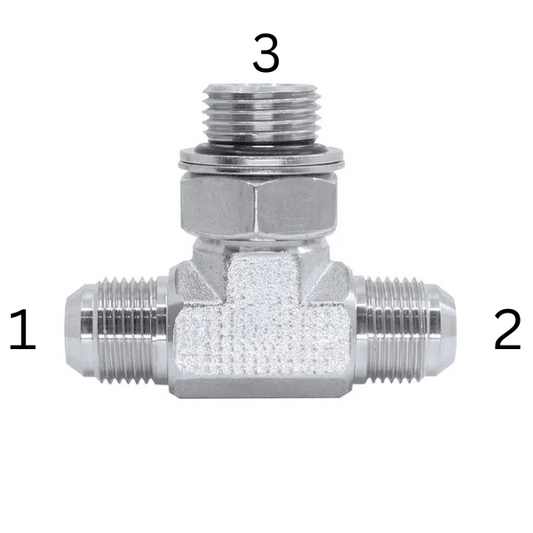 JIC Male x JIC Male x BSPP Male - Branch Tee