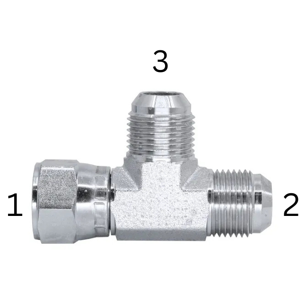 JIC Female Swivel x JIC Male x JIC Male - Run Tee