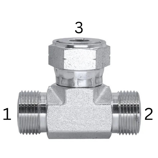 ORFS Male x ORFS Male x ORFS Female Swivel - Branch Tee