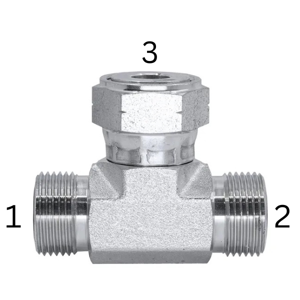ORFS Male x ORFS Male x ORFS Female Swivel - Branch Tee
