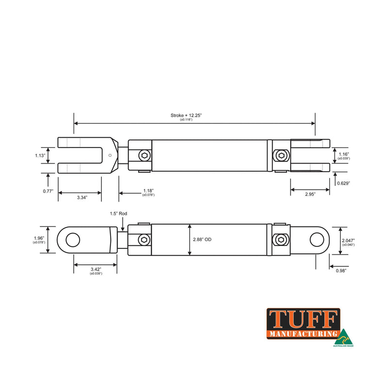 TUFF Agricultural Cylinder 2.5" Bore