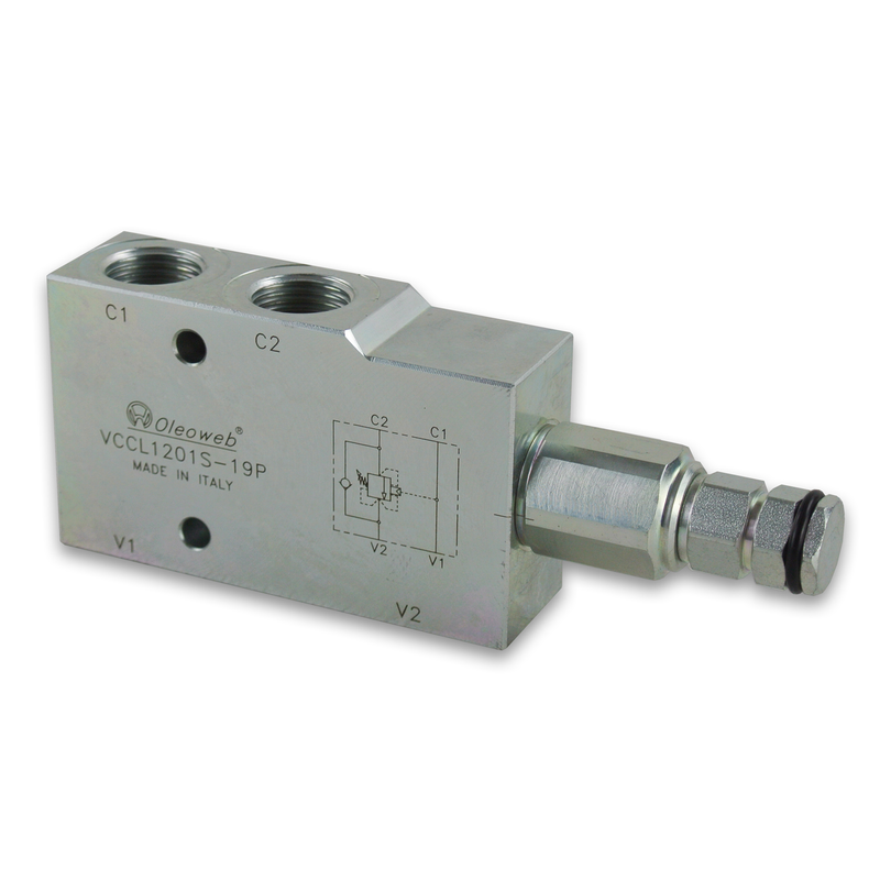 Oleoweb - Single Counter Balance Valve - External Vent - Internal Pilot