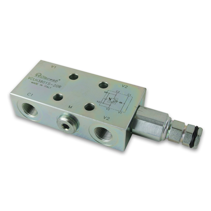 Oleoweb - Single Counter Balance Valve - External Vent - Manifold Mount